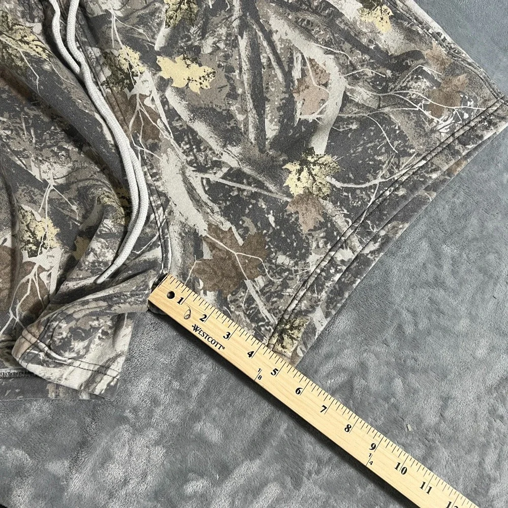 Abercrombie & Fitch Camo Sweat Shorts Mens XL Green Drawstring Tree Woodland